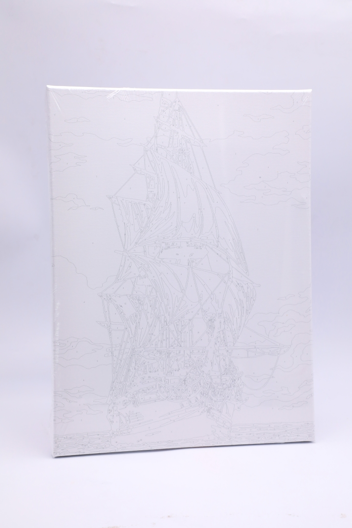 Set panza pictura pe numere, 24 culori acrilice, pensule, 30 x 40 cm - imagine 4